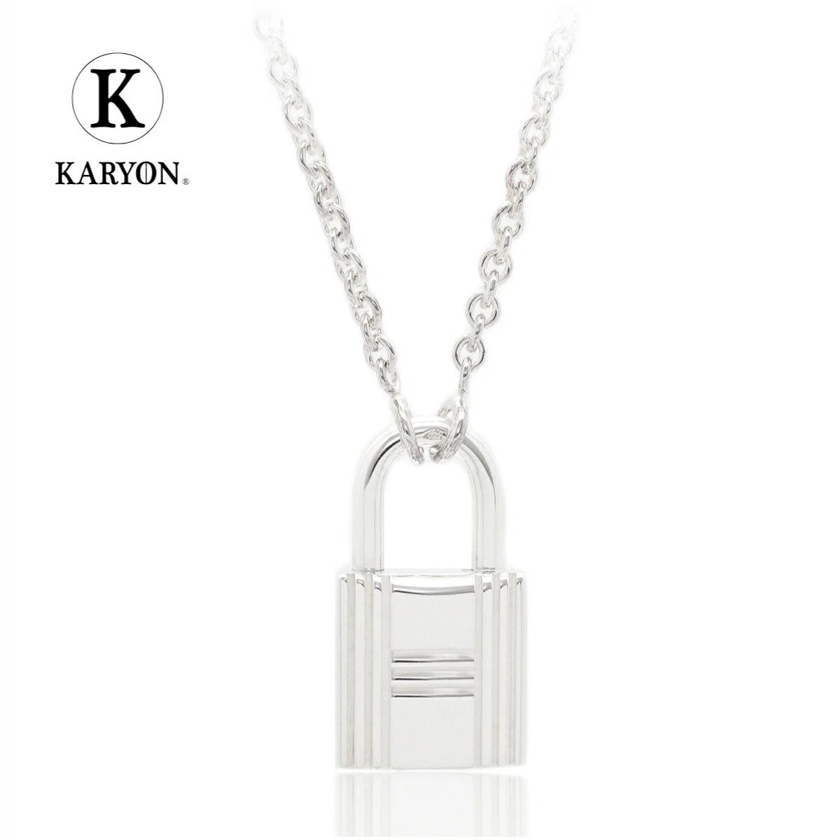 HERMÈS Hermes Collana Cadena Ciondolo Lucchetto Argento Ag925 Donna Donna G
