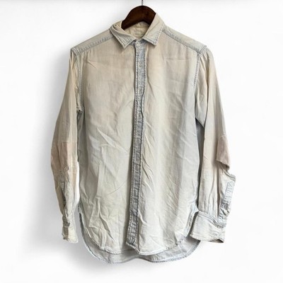 Rag & Bone Patchwork Denim Faded Mens XS Button Up Boho Grunge Shirt