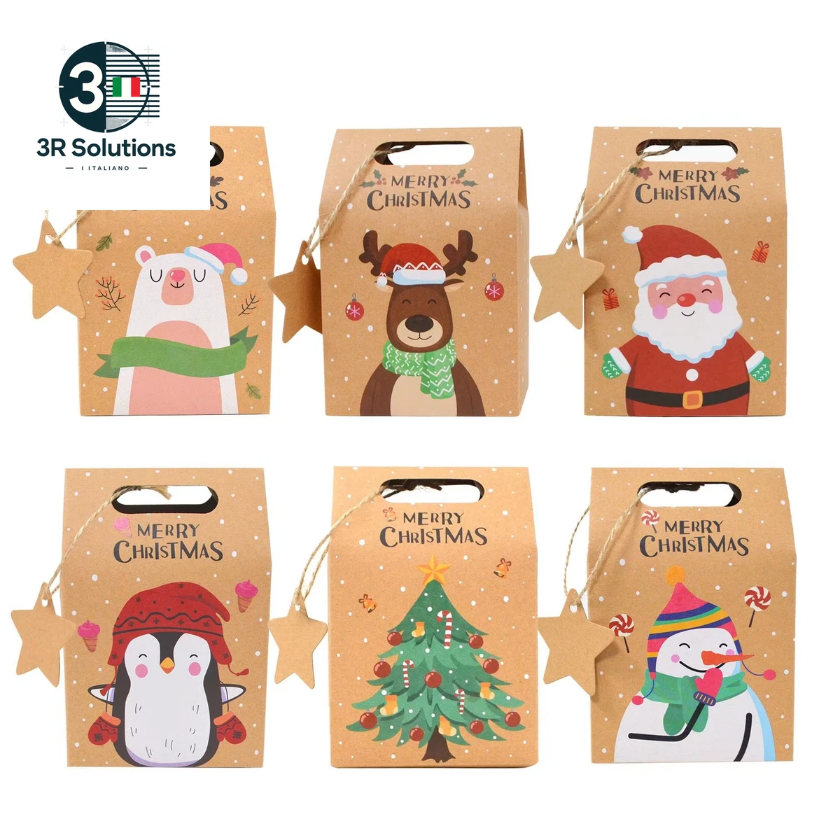 FullJoyHut 60 PCS Sacchetti Regalo di Natale Christmas Sacchetti Buste