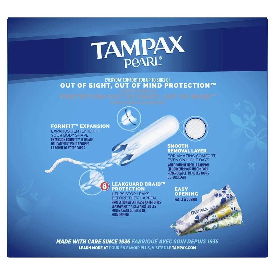 Tampax Pearl Tampons Light/Regular/Super Absorbency with LeakGuard Braid Triple - Immagine 2 di 4