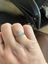 Sterling Silver Moissanite Tear Shaped Ring