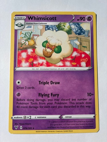 Whimsicott #076/185 Vivid Voltage Rare Pokemon NM