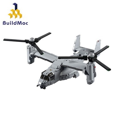 V-22 Osprey Aircraft MOC Plane Model Building Blocks Set Helicopter Bricks Toy