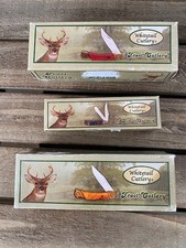 Whitetail cutlery lot of 3 knives: WT-072RSB, WT-024BLJB, and WT-072BS