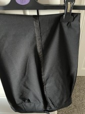 Men’s Black Formal Trousers with Satin side stripe and adjustable waist 38W 29L