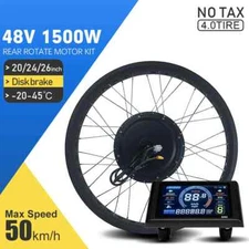 Snow E-bike Fat Tire Motor Kit 48V 1500W Rear Wheel Hub Motor 20 24 26 Inch