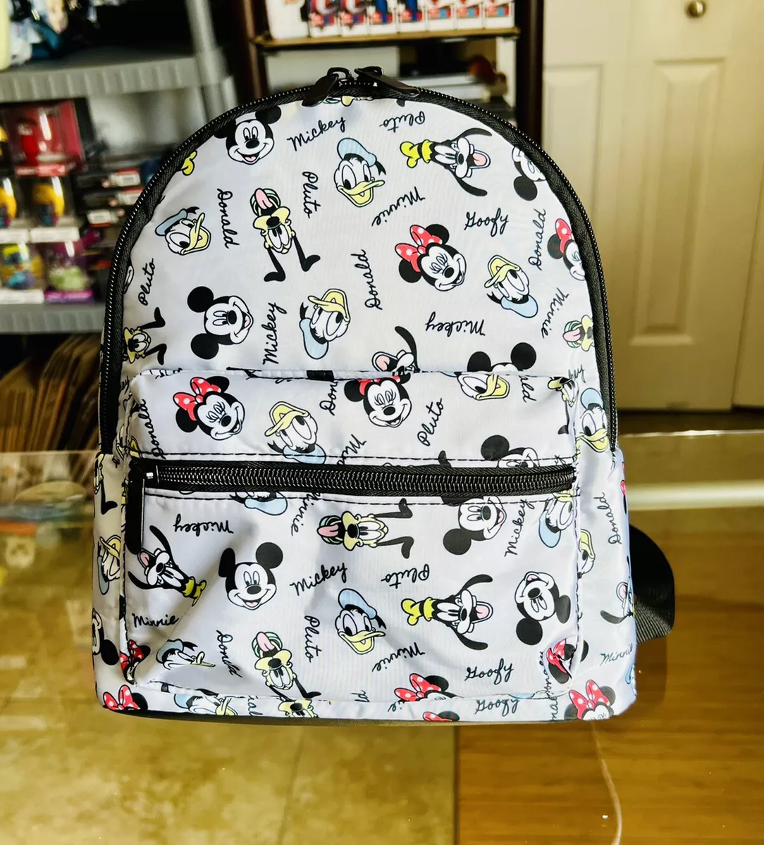 Disney Backpack Bag - Mickey Mouse Sketches - Gray & Black