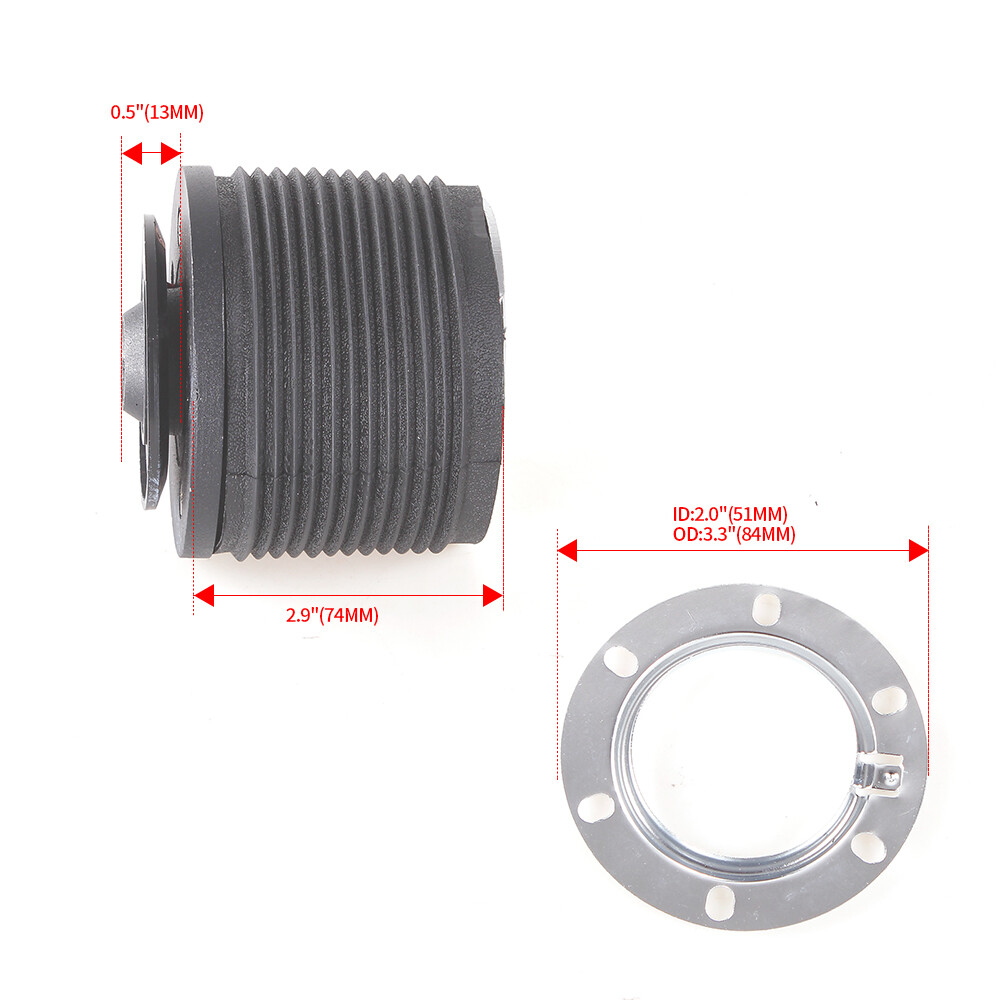 12.5" Carbon Fiber Steering Wheel Hub Adapter For Ford Mustang Non-GT 1984-2004