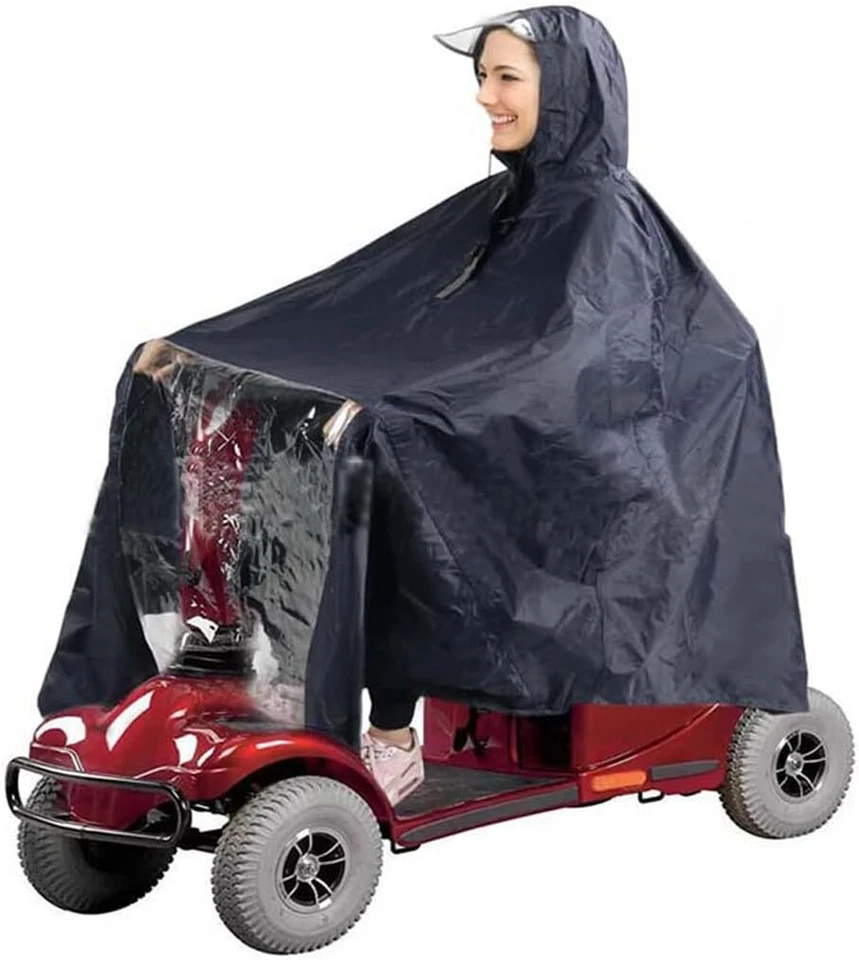 Elektromobil Poncho + Kapuze Sichtfenster zum Regenschutz Universal Regenponcho