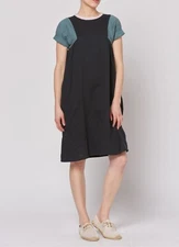 Built By Wendy Tri Dress Women S Black Sage Pink 100% Cotton Pullover