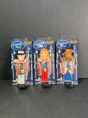 American Idol  KLIK Au'some Candy Dispensers (3) Simon Randy Paula - SEALED