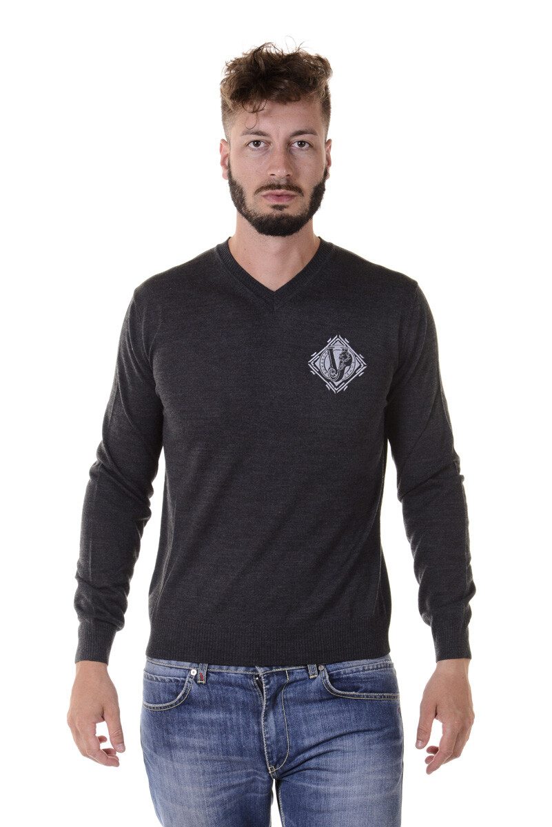 Джинсовый свитер Versace, пуловер, шерстяные мужские серые брюки B5GQA819 803 Sz.S, ПРЕДЛАГАЕМ ВАШЕМУ ВНИМАНИЮ