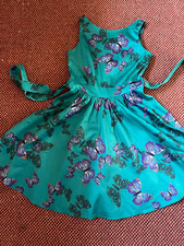 Lady Vintage 1950'S Style Butterfly print floaty dress bow belt  10