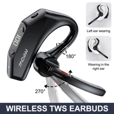 Wireless Bluetooth 5.0 Earpiece Headset Driving Trucker Earbuds Noise Cancelling