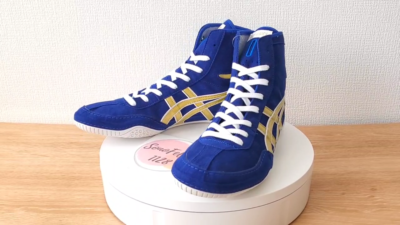 ASICS Wrestling Shoes 1083A001 EX-EO TWR900 Blue x Gold x White
