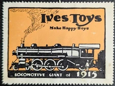Vintage Locomotive Train Ives Struktiron Boy Toys Poster Stamp