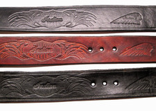 INDIAN MOTORCYCLE BELT  1/4"THICK  Nichol or Brass Plated Buckle  1-3/4" wide