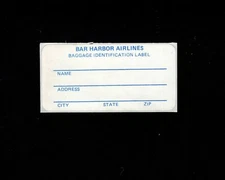 Airline Memorabilia Bar Harbor Air Line Baggage Label Unused Obsolete