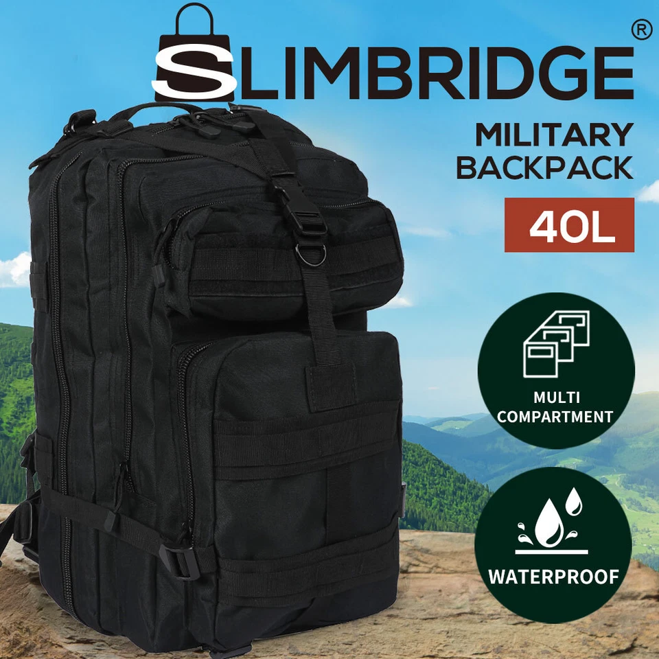 Slimbridge 30L/35L/40L/80L Military Tactical Backpack Rucksack Camping Travel