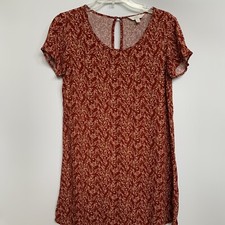 Women's Shein Emery Rose Red Floral Shirt Sleeve Dress Size S