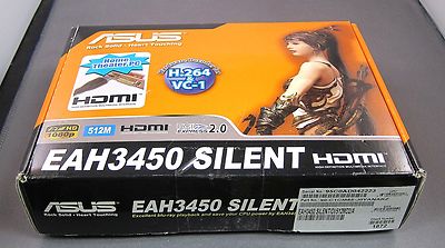 ASUS  PCI EXPRESS 2.0 VIDEO CARD EAH3450 SILENT 512 MB HDMI  NEW