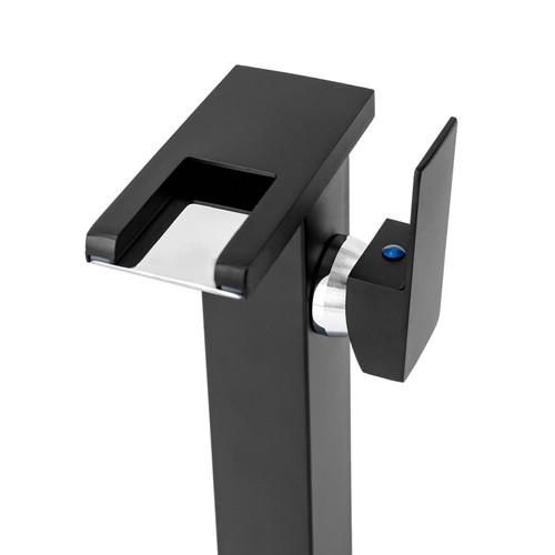 Rubinetto vaso bagno luce led nero cascata manico singolo ciotola lavandino - Foto 10 di 12