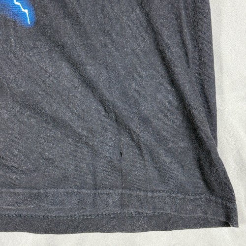 Vtg 90s American Thunder Tee Shirt Mens Black Lightning AOP Native Eagle Nature - Picture 16 of 19