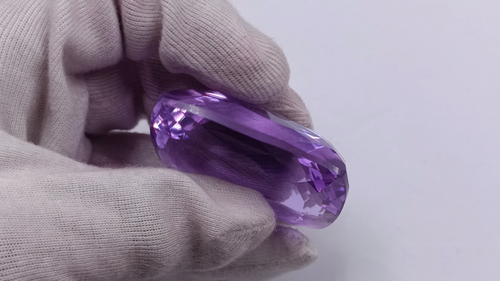 Transparent 330 Carat Ethiopian Emerald Cut Purple Opal Certified Loose Gemstone - Video 1 of 1