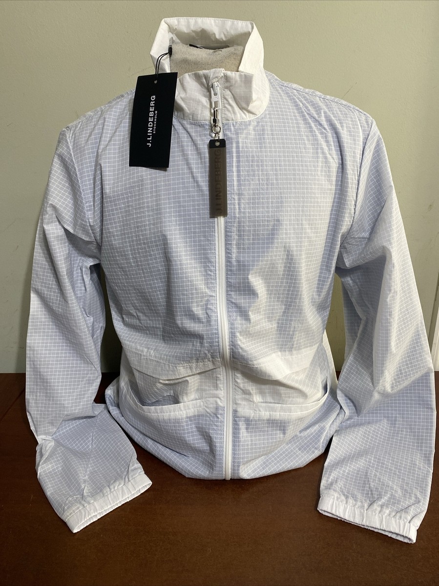 J. Lindeberg Hunter Mens Medium Full Zip Pack Golf Jacket White