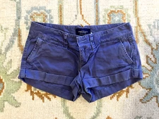 American Eagle 2010s blue cuffed low rise shorts (size 2)