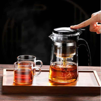 Glass Teapot with Infuser   Heat Resistant Flower Tea Kettle, for Coffee & Tea