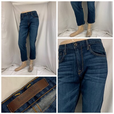 Agave Jeans 35x27 Blue Dark Wash Flat Front Cotton Stretch Straight YGI P2-372
