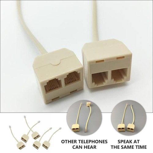 5 Pcs Split Adapter Telephone Cord Converter for Landline Phones Splitter - Afbeelding 3 van 12