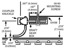 Micro Trains ~ N Scale ~ Kato Coupler Conversion ~ Fits SD40 ~ 00102006