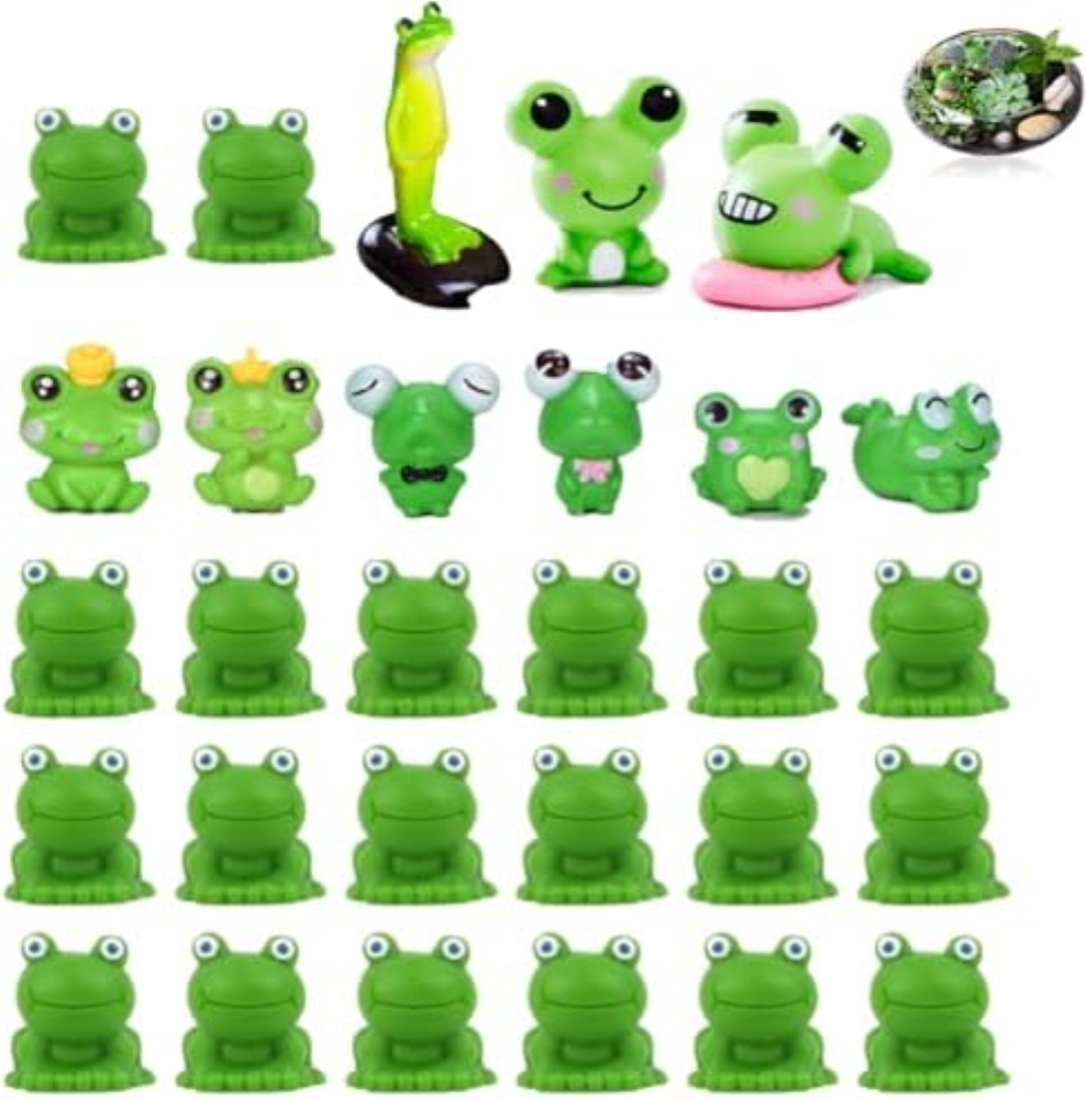 29pcs Mini Figure Di Rane In Resina, 10 Stili Di Decorazione Di Mini Rane, 2 * 1