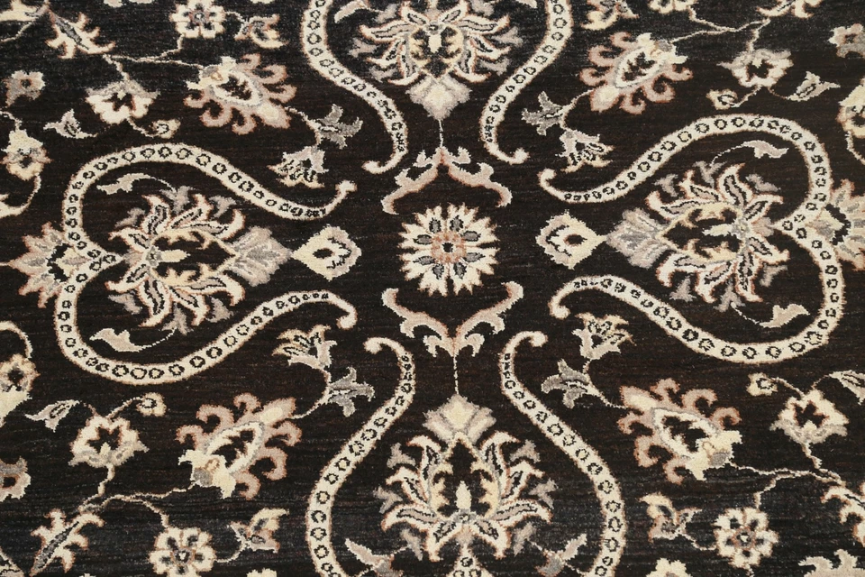 Alfombra oriental redonda de lana anudada a mano con tinte vegetal Oushak-Chobi 9x9 Foto 4 de 4