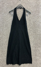 Banana Republic Black Eyelet Lace Halter Dress Summer Dress Midi Dress Size 8