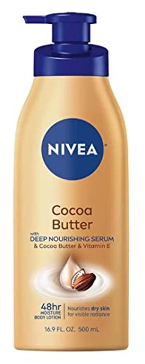 Nivea Cocoa Butter Body Lotion Dry Skin with Hyaluronic Acid 16.9 Fl Oz