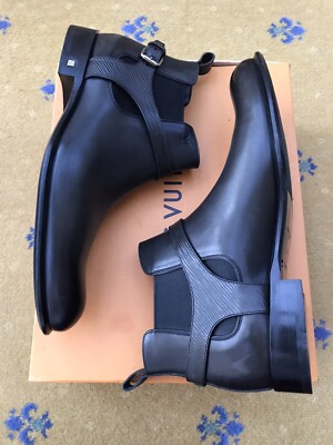 Louis Vuitton Stiefel Chelsea Stiefelette Schwarz Leder Herren UK 9 US 10 EU 43