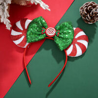 Mickey Very Merry Christmas Minnie Mouse Ears Candy Cane Mint Lollipop Headband