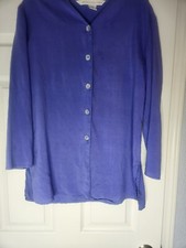 Melrose Silk Studio L 100% SILK Purple Lngslvs Button Up Women’s Shirt Blouse