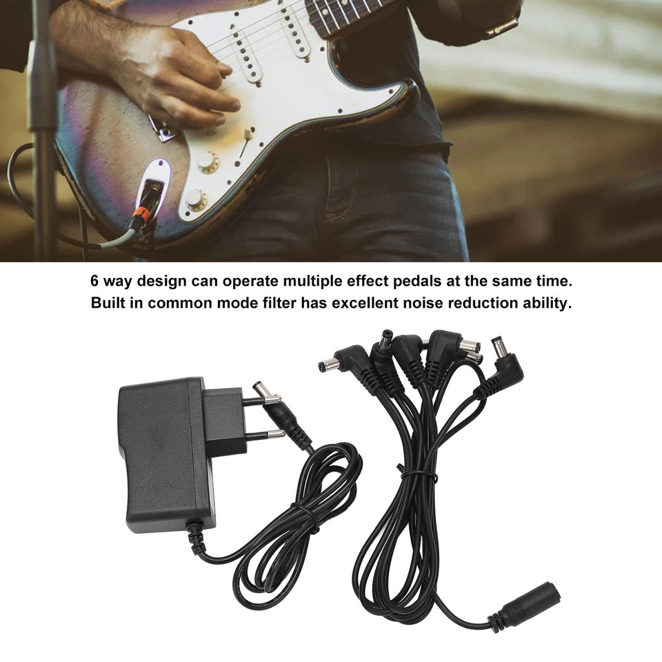 Guitar Effect Pedal Power Supply Adapter 6 Way Daisy Chain Cable eBay