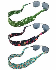 Wrapables Neoprene Adjustable Eyewear Retainer, Sunglass Strap (Set of 3)