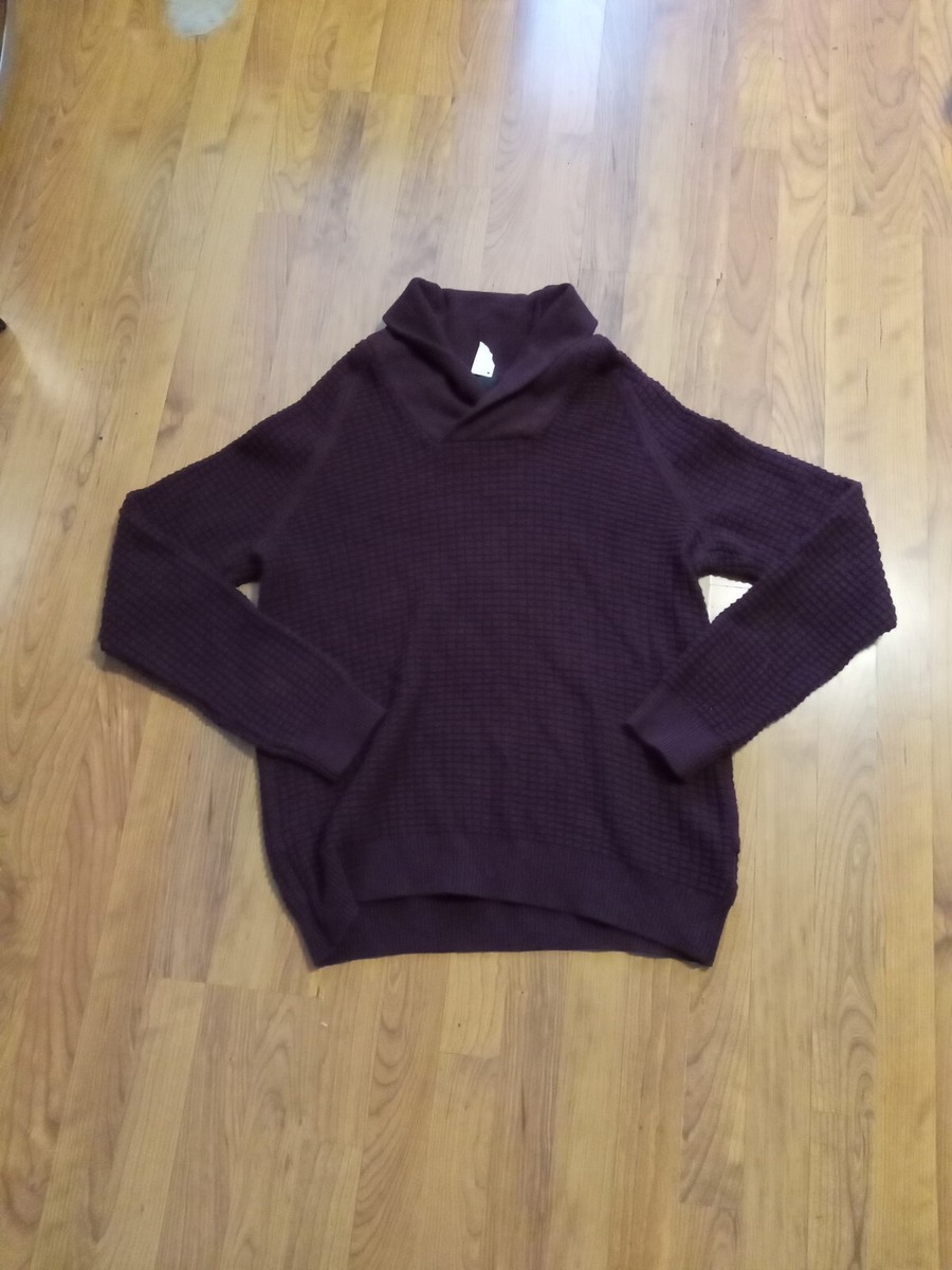 H M V Neck Turtleneck Sweater Burgandy Xl 48
