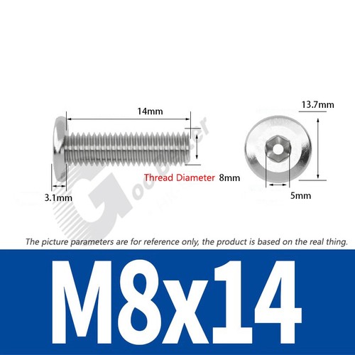 M2 - M12 Ultra Thin Wafer Flat Head Low profile Screws Bolt Allen Key Stainless - Picture 113 of 183