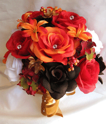 17 Piece Bouquet Wedding Flowers Package Bouquets Bridal Flower