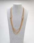Collier femme multi-filo long doré doré style vintage ancien fait main italien