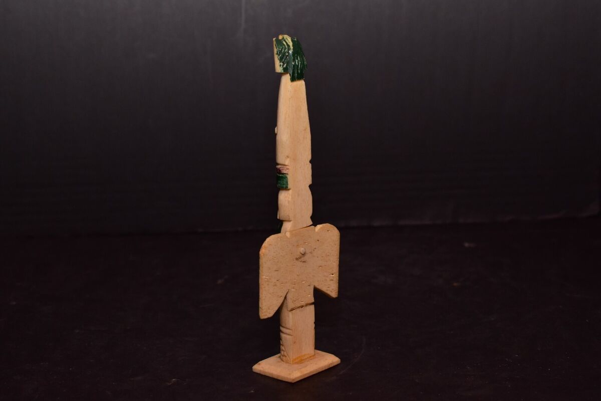 ATQ 1920s Northwest Coast Buffalo Bone Totem Pole ALASKAN ATQ 1920s Northwest Coast Buffalo Bone Totem Pole ALASKAN