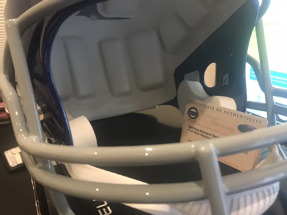 NY Giants STERLING SHEPARD Signed Full Size Replica Helmet AUTO Stenier Sport - Image 3 of 3