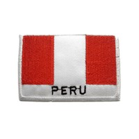 AufnäHer / BüGelbild - Peru Flagge Fahne - Weiß - 4,9 X 7 Cm
